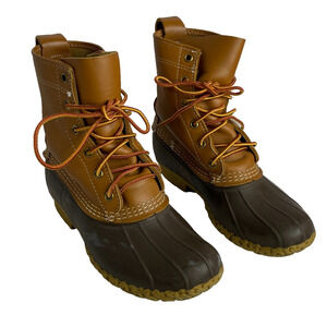 Women's 7 M L.L.Bean Tan Lace-Up All Weather Duck Boots